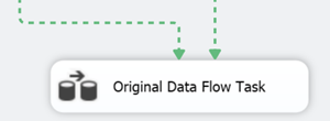 If done correctly the outputs of both tasks above the “Original Data Flow Task” should become dotted
