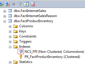 SQL Server 2012 Object Explorer - Icon indicating the presence of a columnstore index in a given object