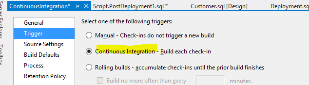 Continuous integration option