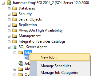 Creating New job in Object Explorer