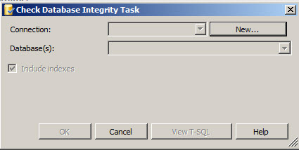Check Database Integrity Task dialog