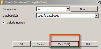 View T-SQL button