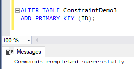 ADD Primary key using alter table