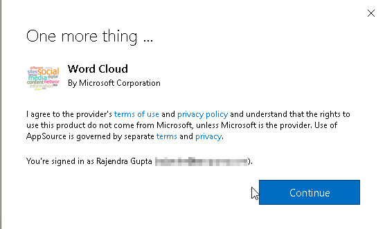 Accept terms and conditions to download Word Cloud