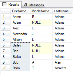 Query results using ORDER BY with UNION, EXCEPT, and INTERSECT operators