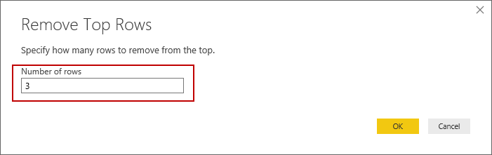 Removing top rows from a PDF import with PowerBI