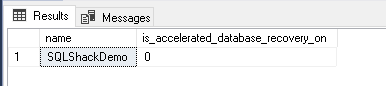 Check is_accelerated_database_recovery_on feature on SQL database