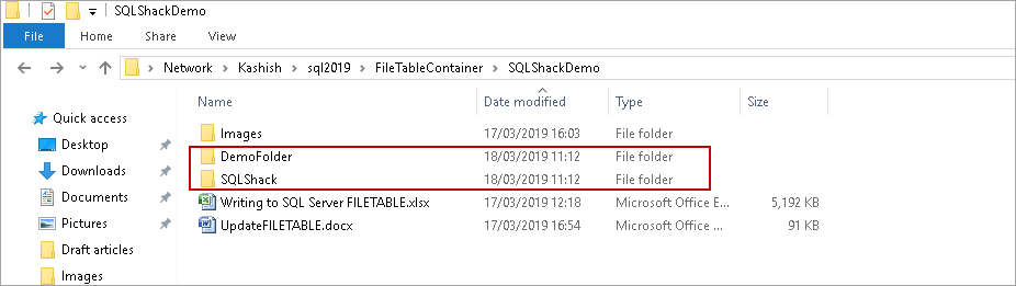 Create Folder using SQL