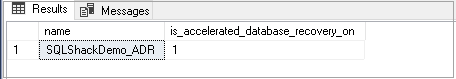 enabled Accelerated Database Recovery feature.