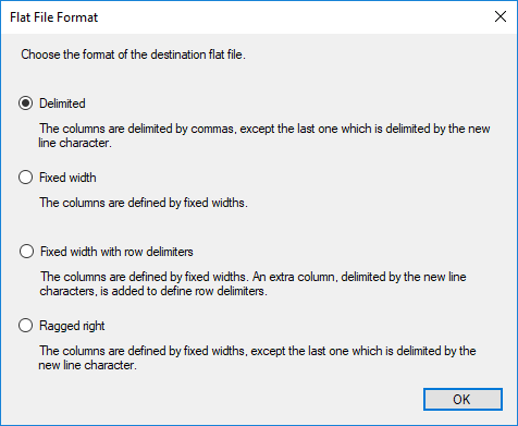 SSIS - Flat file format - Delimited
