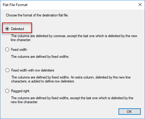 SSIS - Flat File Format