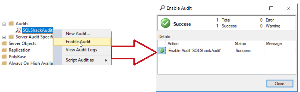 Enable SQL Server Audit