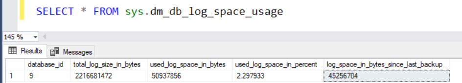 sys.dm_db_log_space_usage result
