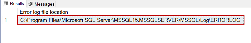 SQL Server errorlog file path