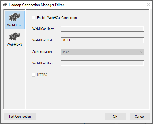 The SSIS Hadoop Connection Manager editor