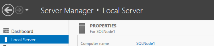 Add SQLNode1 in the MyDemoSQL.com domain 