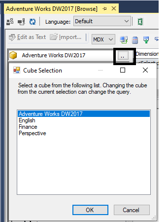 Connecting to the Perspectives using SSMS