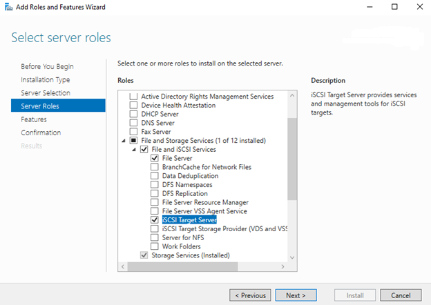 Enable iSCSI feature on Domain Controller server for SQL Server always on availability groups