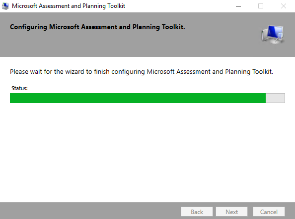 Microsoft Assessment and Planning Toolkit installation wizard