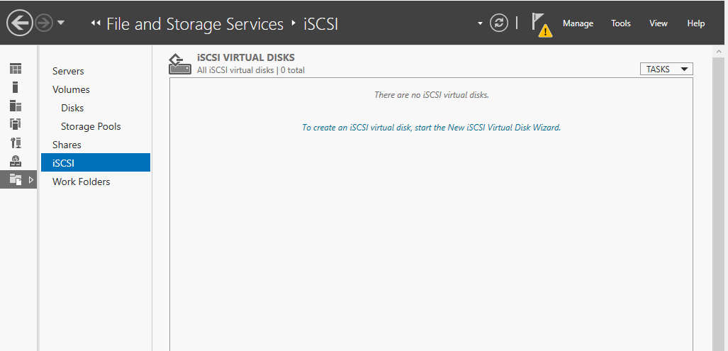 To create an iSCSI virtual disk, start the New iSCSI virtual disk wizard.