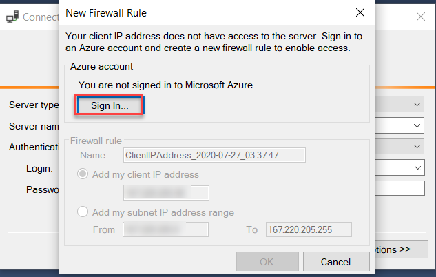 Sign In and add Firewall Rule