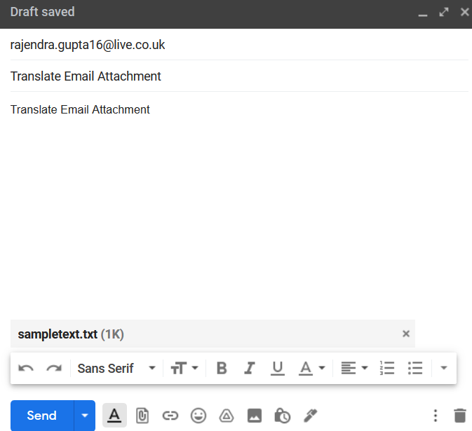 email with specified subject 