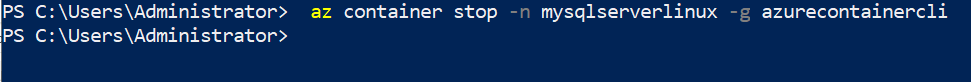 Stop an Azure Container Instance 