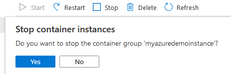 Stop container instance