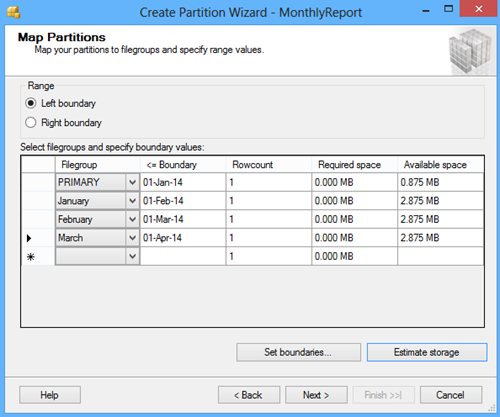 Map Partitions window