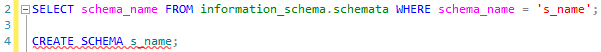 Command to check if there is already a schema with the same name