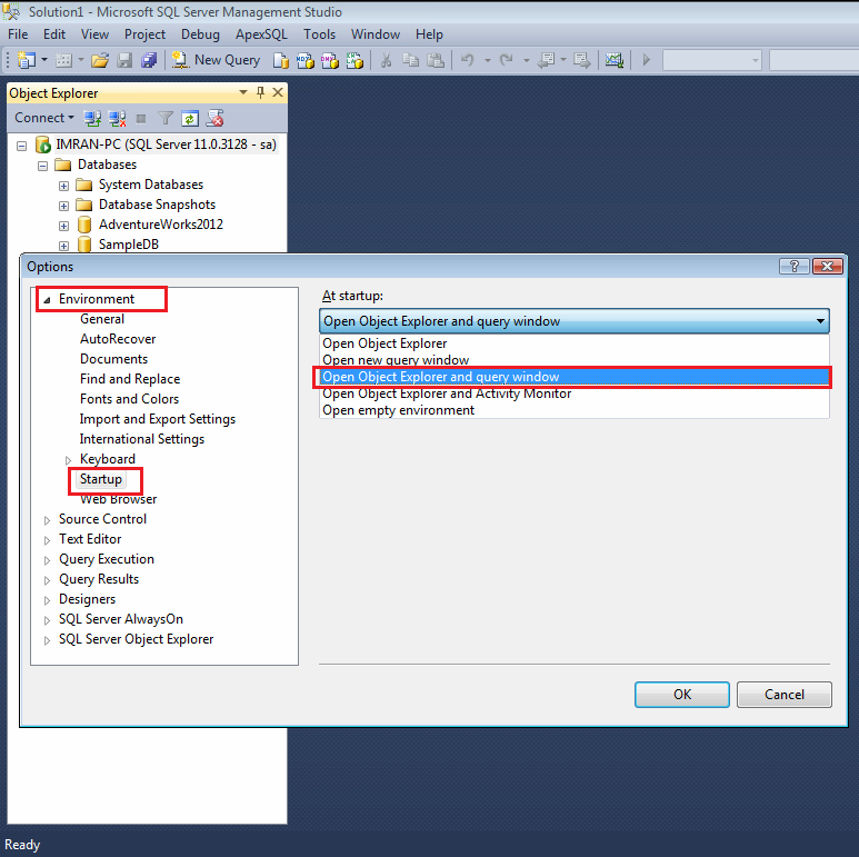 Sql Server Management Studio Tutorial Configuring The Environment