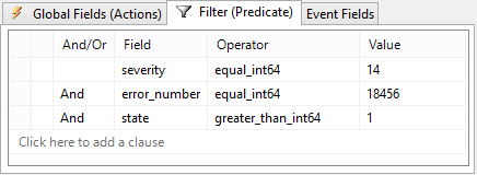 Filter (Predicate) tab