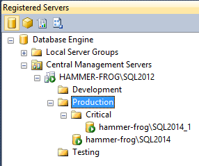 Registered Servers - The Production folder