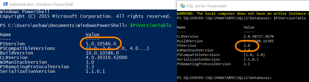 PowerShell to SQL Server