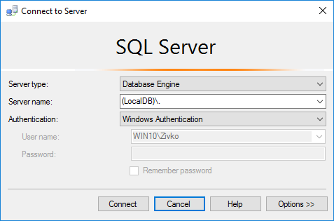 beloning Immuniseren room How to connect and use Microsoft SQL Server Express LocalDB