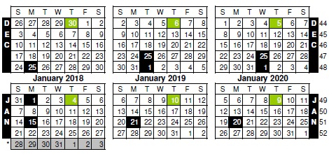 fiscal week calendar 2018