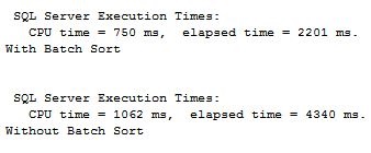 SQL Server execution time