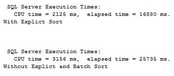 SQL Server execution time