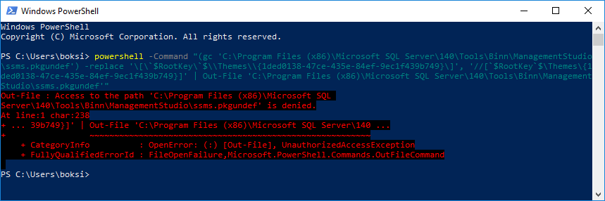 Running the script in Windows PowerShell without admin permissions
