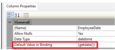 Ms sql default constraint