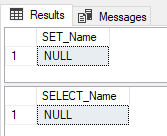 NULL values in a variable