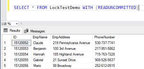 sql nolock lock table server hints result update practices performed returning shown same release below
