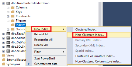 Create clustered index