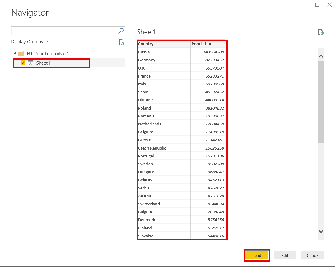 Required Excel Sheet