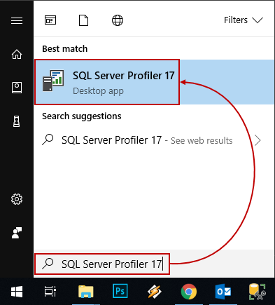 SQL Server Profiler icon from Windows Start 