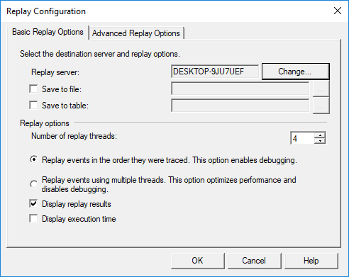Basic Reply Options tab na janela Configuração da Resposta