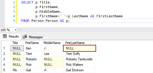 Sql select first