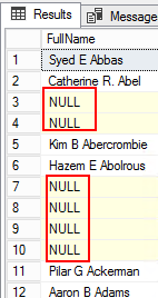 SQL Coalesce in a string concatenation operation