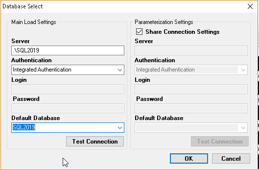 SqlQueryStress tool configuration for Database details