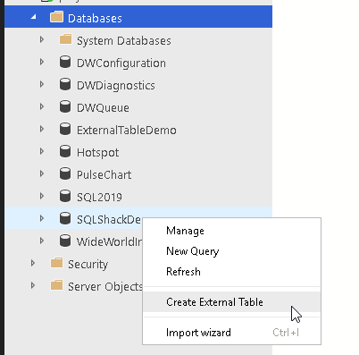 PolyBase - Create External Table SQL 2019